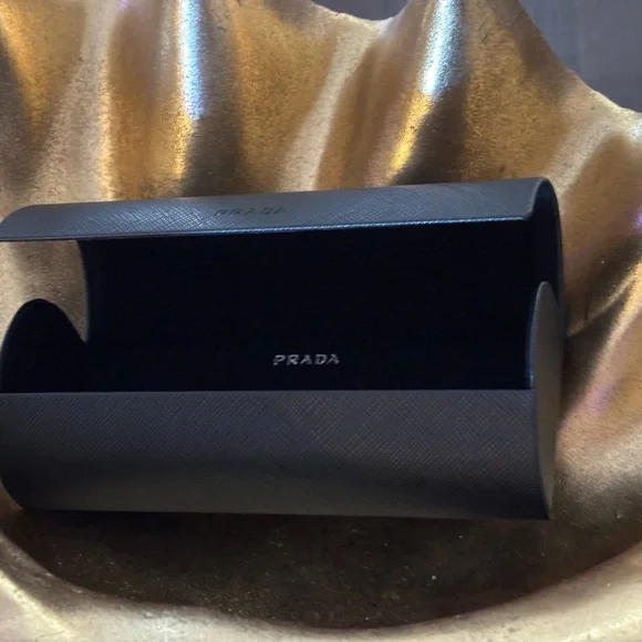 Prada Textured Black Leather Sunglasses Case Accessory - Picture 6 of 9